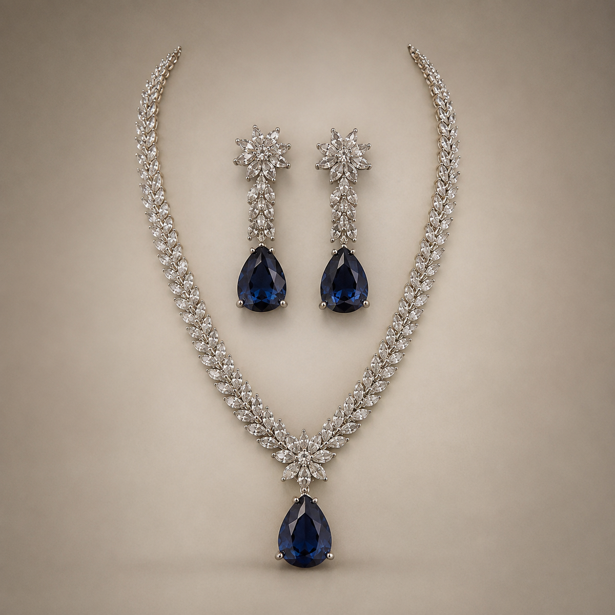 Crystal Bloom – four colour pendants jewelry set