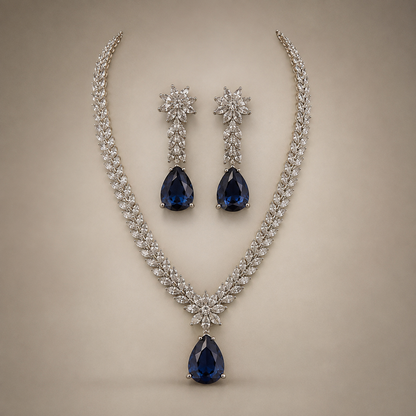 Crystal Bloom – four colour pendants jewelry set
