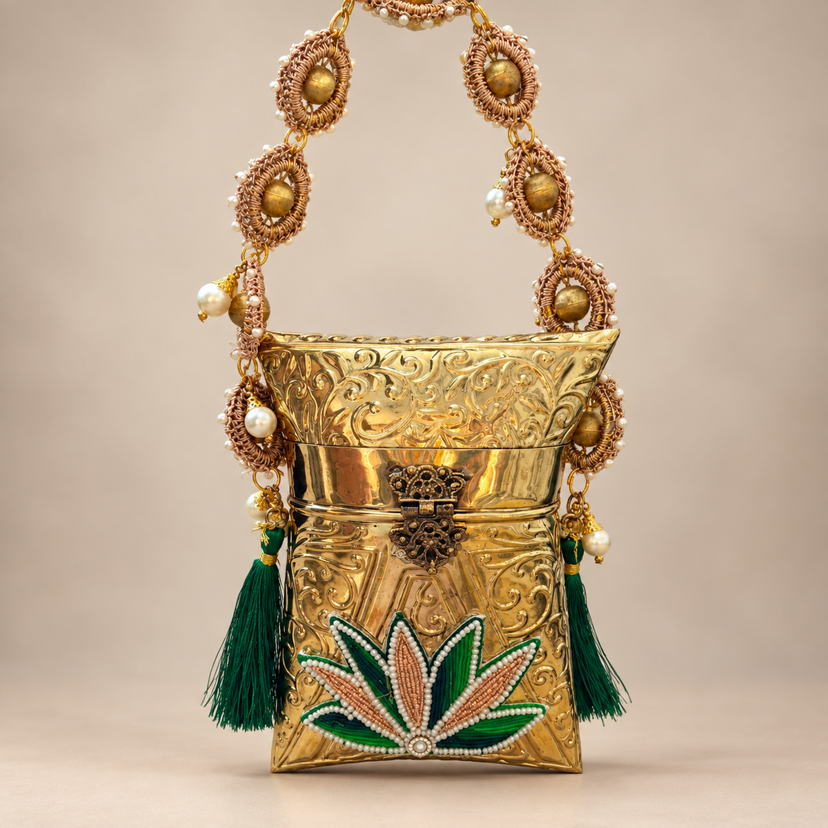Emerald Lotus clutch
