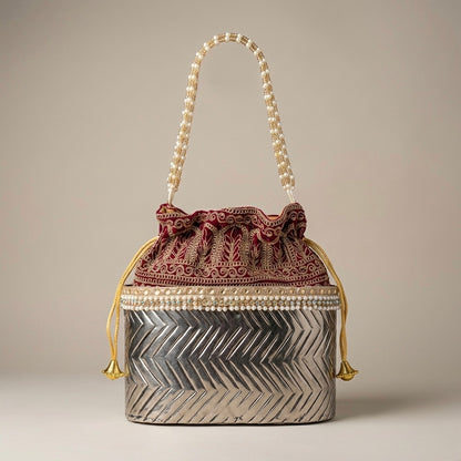 Aura Metallic Pearl Potli