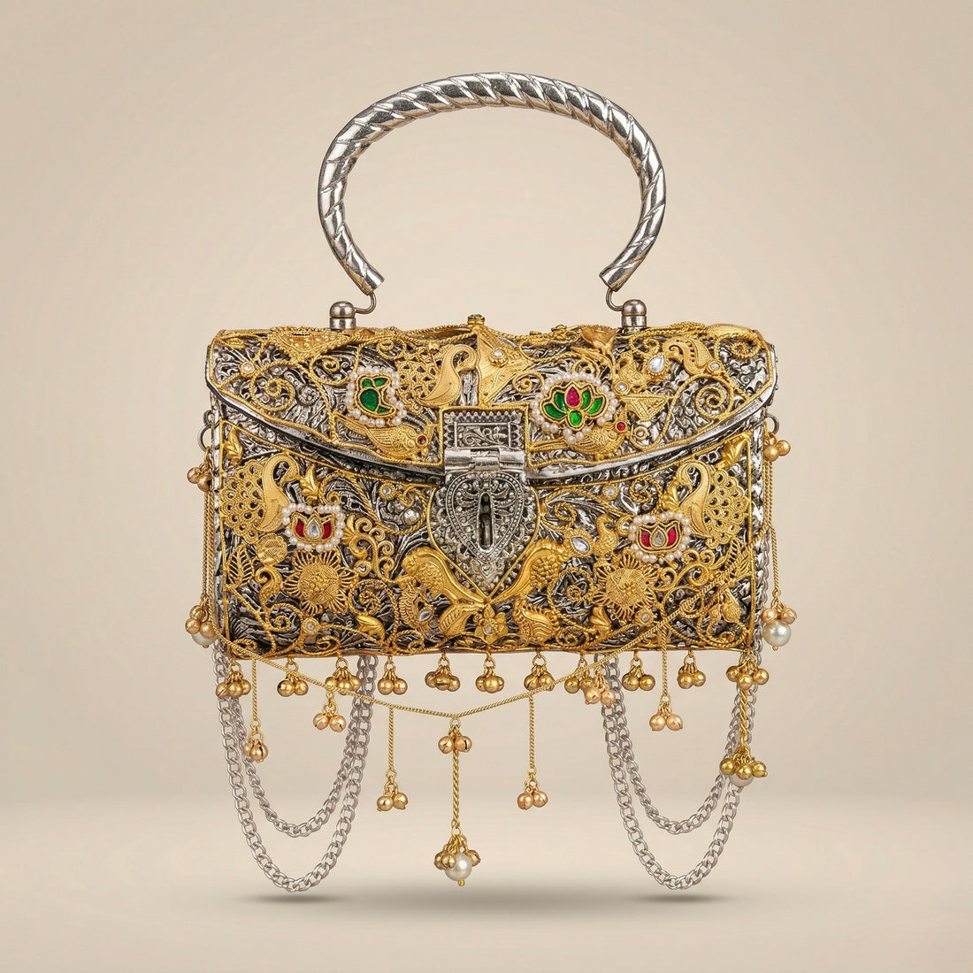 Heritage Peacock Gold Clutch
