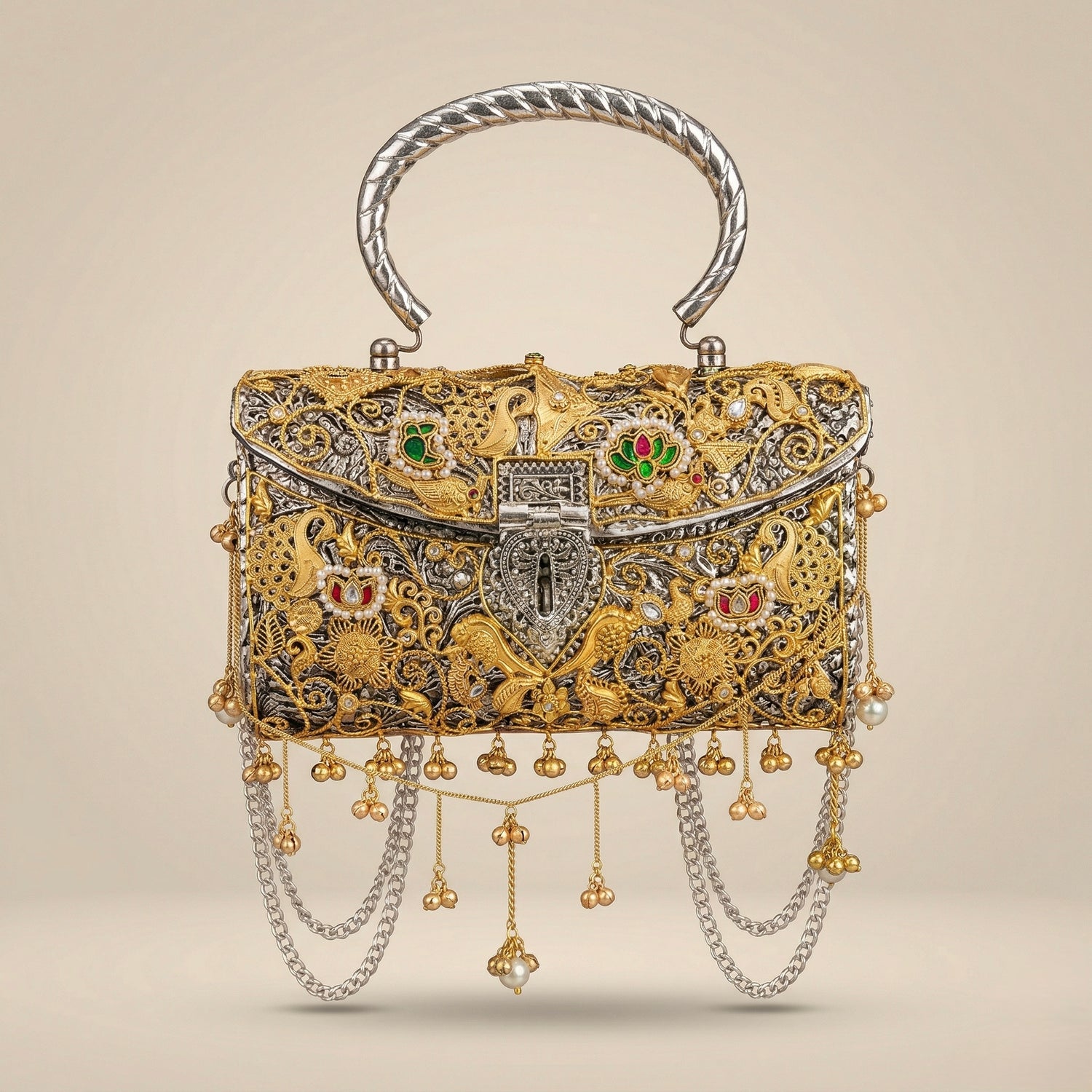 Heritage Peacock Gold Clutch