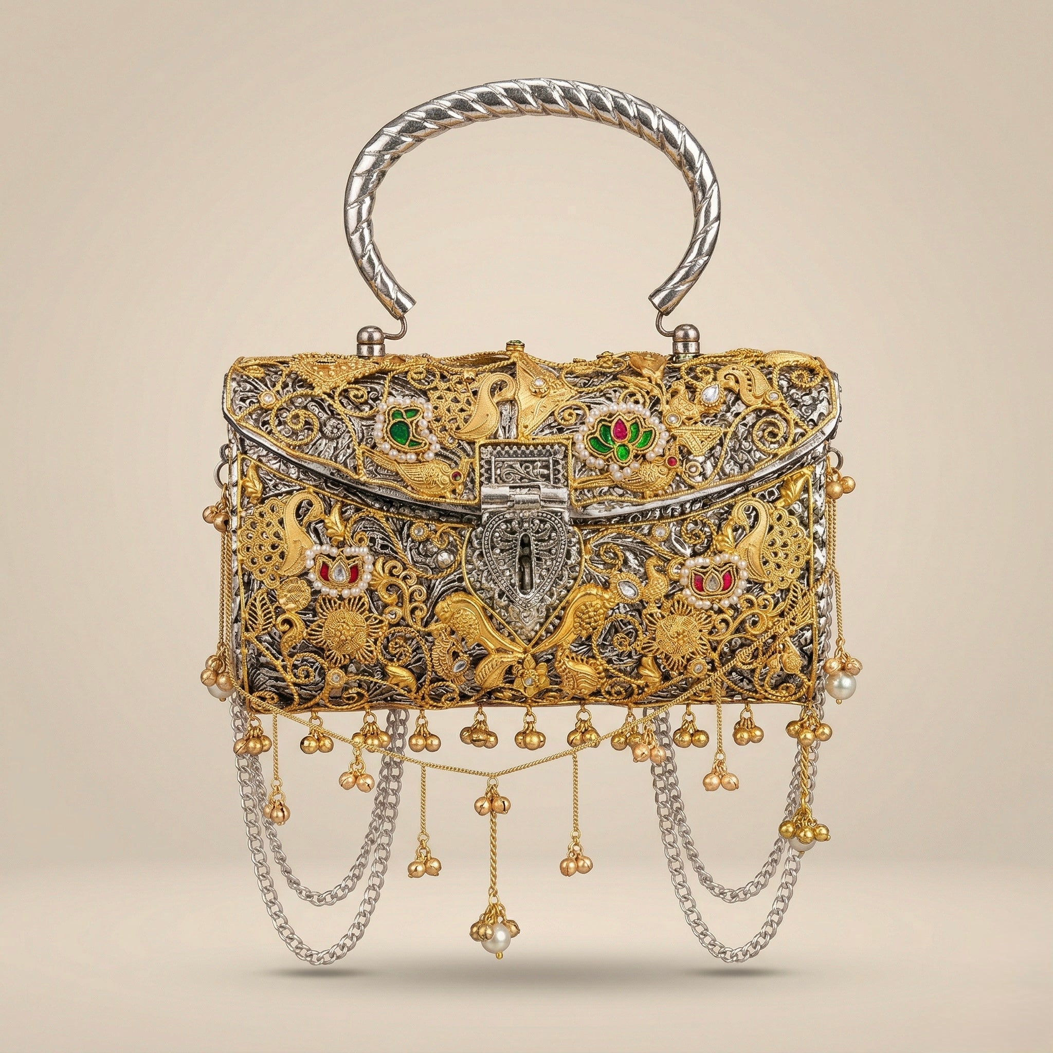 Heritage Peacock Gold Clutch