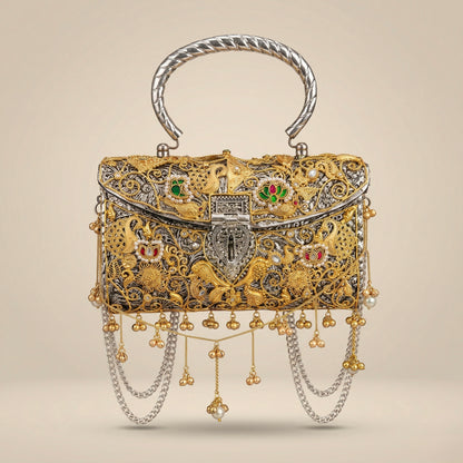 Heritage Peacock Gold Clutch