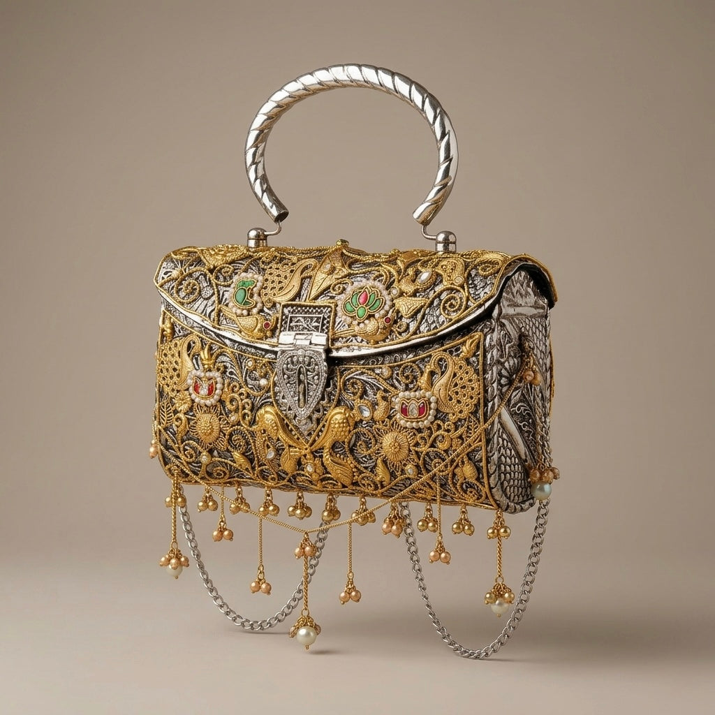Heritage Peacock Gold Clutch