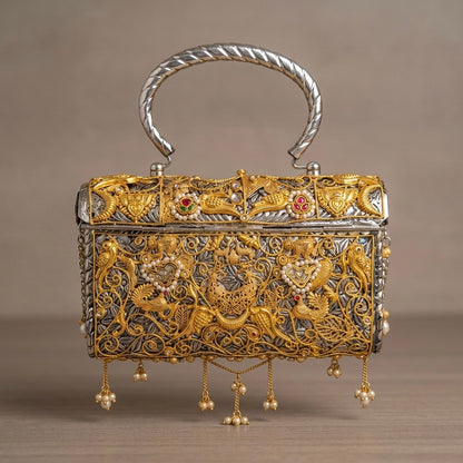 Heritage Peacock Gold Clutch