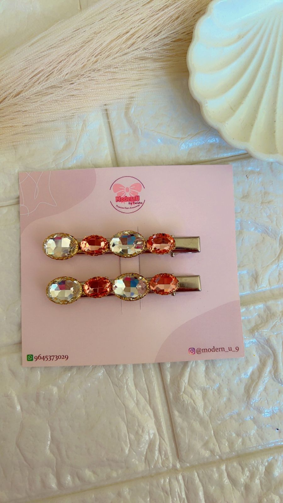 Peachy Charm- Hair Pin (Set of 2 )