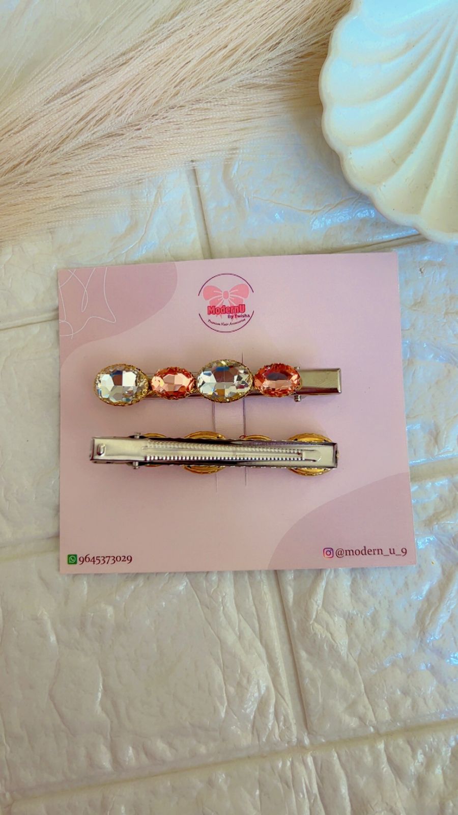 Peachy Charm- Hair Pin (Set of 2 )