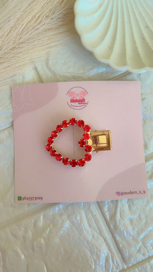 Red Heart – "Crimson Charm- Hair Pin