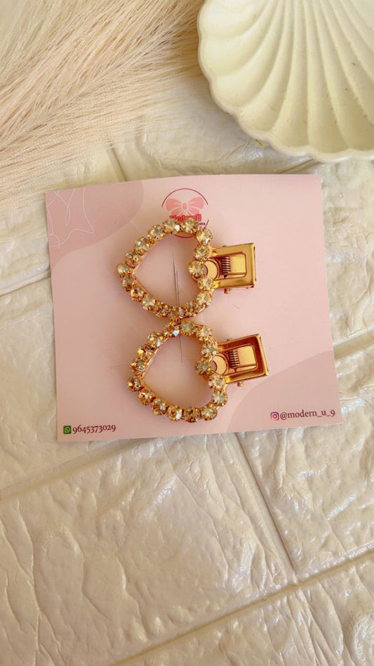 Green Heart – Emerald Whisper- Hair Pin ( Set of 2)