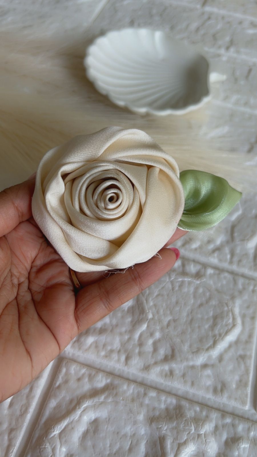 Satin Rose Hair Brooch