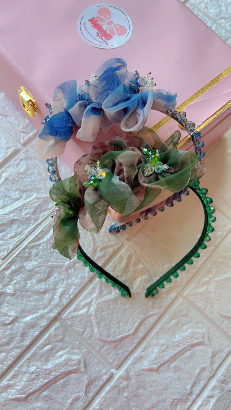 Floral Crystal Organz -  Hairband