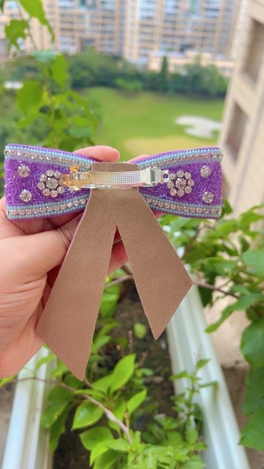 Verdant Violet Charm - Premium Bow