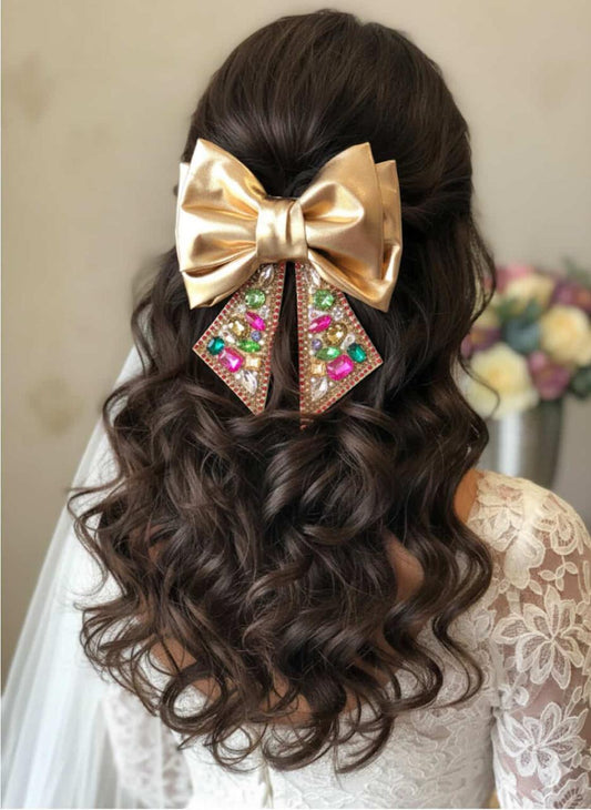 Sofia Goldstone Bow - Embellished Bow/ Bejeweled Bow