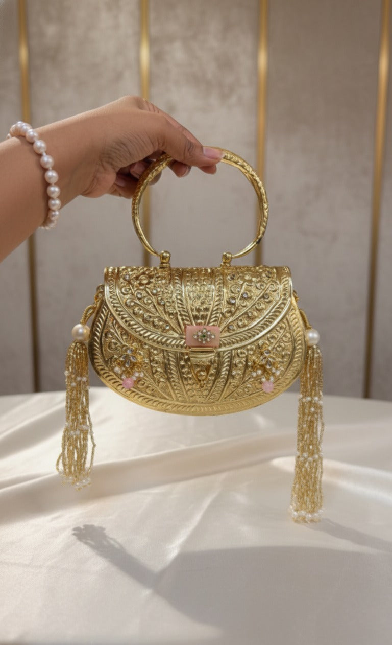 Adaa Antique Gold Statement - Bag