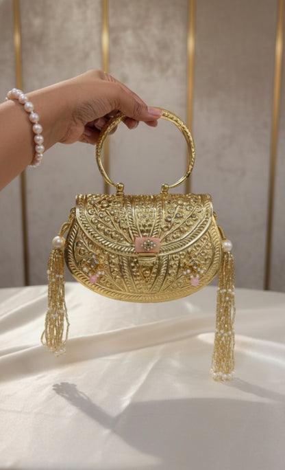 Adaa Antique Gold Statement - Bag