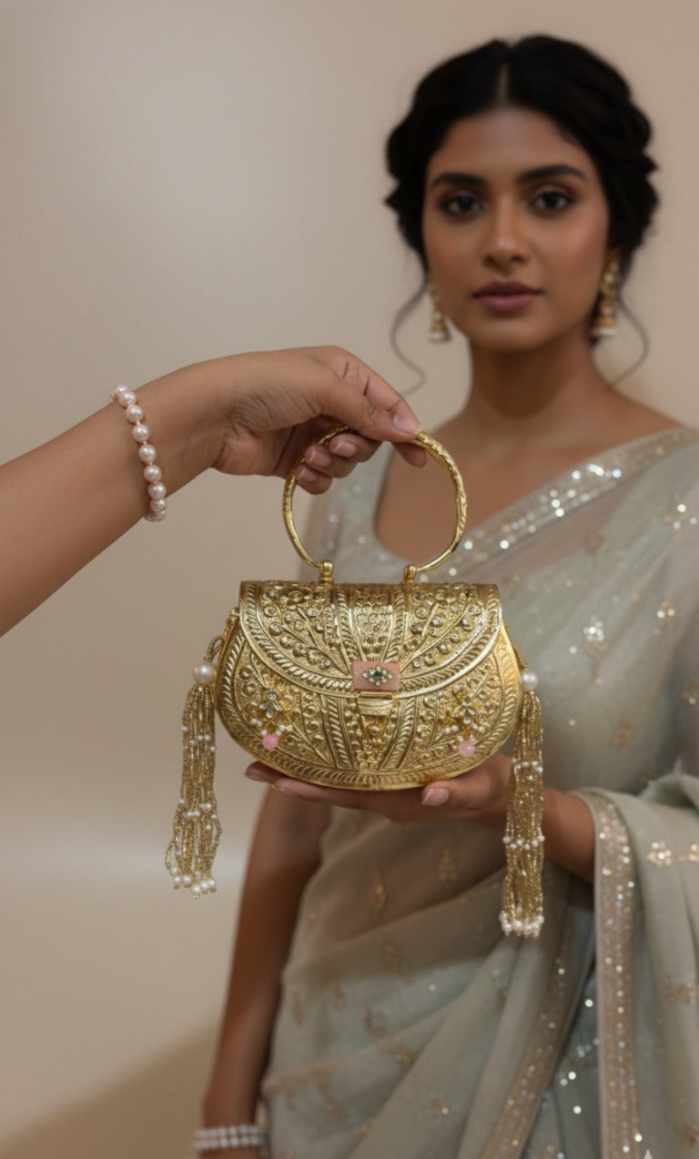 Adaa Antique Gold Statement - Bag