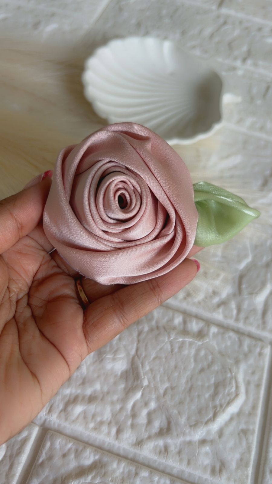 Satin Rose Hair Brooch