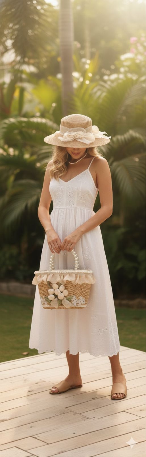 Princess Elara Tulip Jute Bag &amp; Hat Combo