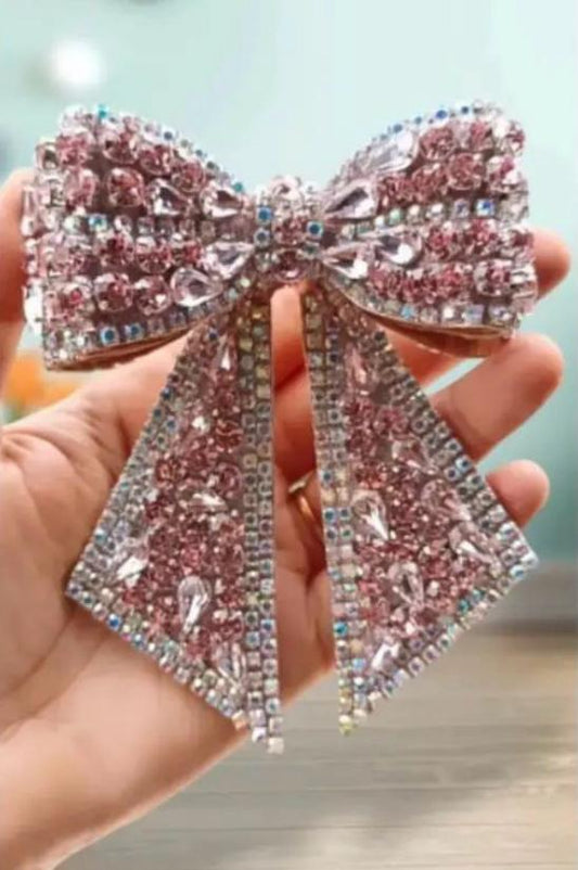 Blush Sparkle - Bow/ Embellished Bow/ Bejeweled Bow